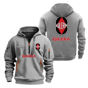 Gilera Motorcycles Half Zip Hoodie, Sports Hooded Multi-Pockets, Custom Name TN060325Y25QZ2HCT1GIL