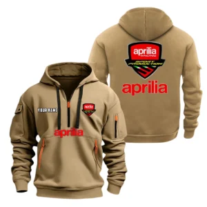 Aprilia Half Zip Hoodie, Sport Hooded Multi-Pocket, Custom Name TN080325Y25QZ2HCT7APR