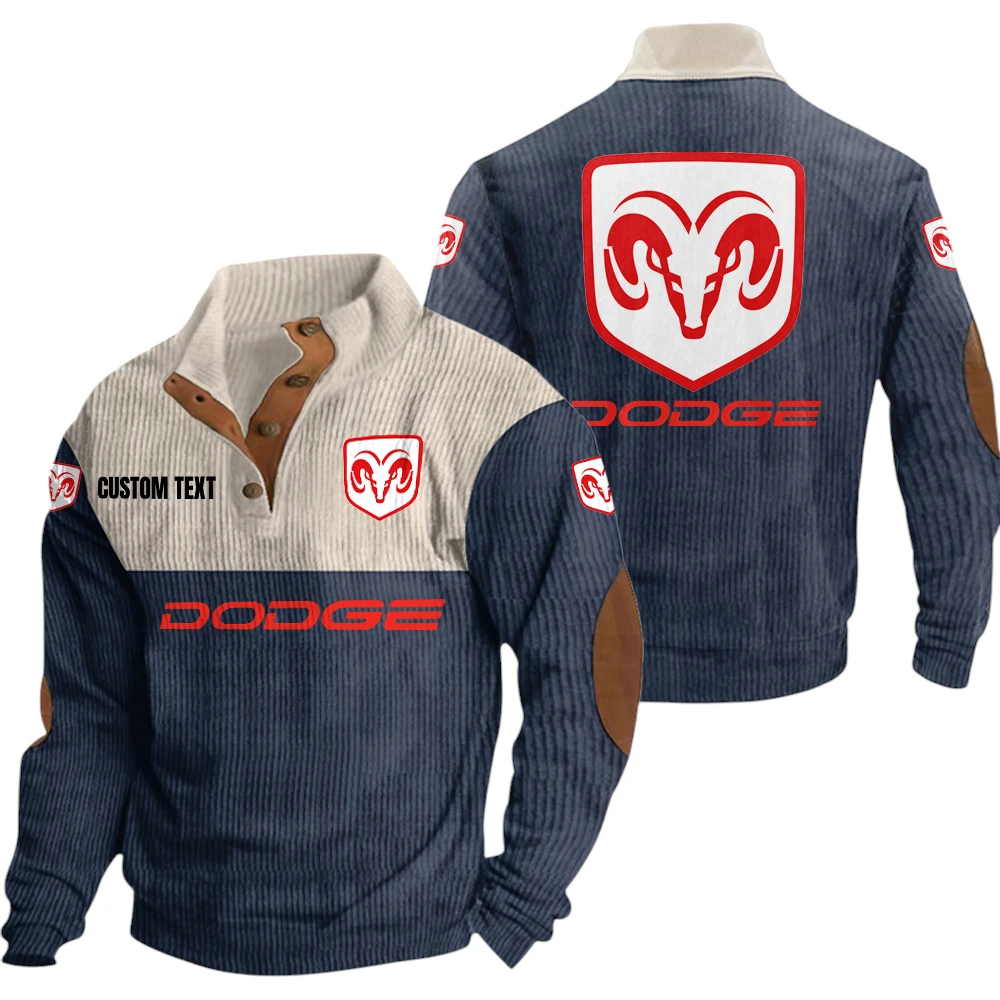 Dodge Exclusive Logo Knitted Ribbed Corduroy Sweatshirt Mid Stretch Stand Collar Pullover Sweater, Custom Text HG140325Y32RCSCT1DOD Dodge Exclusive Logo Knitted Ribbed Corduroy Sweatshirt Mid Stretch Stand Collar Pullover Sweater, Custom Text HG140325Y32RCSCT1DOD