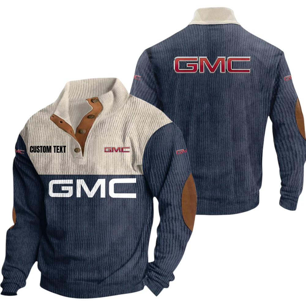 GMC Knitted Ribbed Corduroy Sweatshirt Mid Stretch Stand Collar Pullover Sweater Customize Name GMC Knitted Ribbed Corduroy Sweatshirt Mid Stretch Stand Collar Pullover Sweater Customize Name