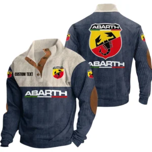 Abarth Exclusive Logo Knitted Ribbed Corduroy Sweatshirt Mid Stretch Stand Collar Pullover Sweater, Custom Text HI070325Y32RCSCT1ABA