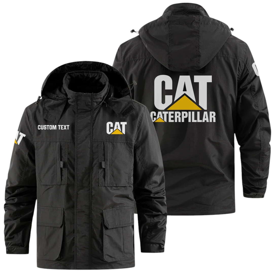 Caterpillar Windbreaker Jacket Hooded Detachable Outdoor Jacket Multi Pocket Custom Name Caterpillar Windbreaker Jacket Hooded Detachable Outdoor Jacket Multi Pocket Custom Name