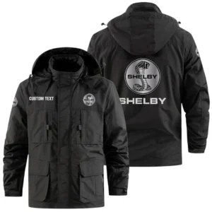 Shelby Windbreaker Jacket Hooded Detachable Outdoor Jacket Multi Pocket Custom Name