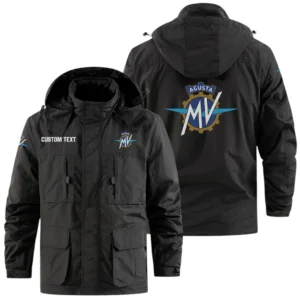 MV Agusta Exclusive Logo Windbreaker Jacket Hooded Detachable, Outdoor Jacket Multi Pocket, Custom Name HIDI190325Y26WMPMVA