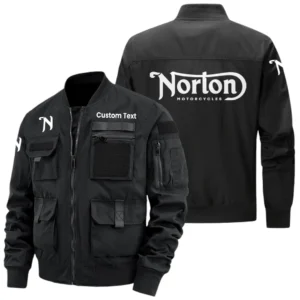 Norton Motorcycle Exclusive Logo Jacket x Baseball Collar Style Multiple Pockets Outdoor Jacket Custom Name HIHI180325Y40JCXNOM
