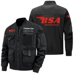 BSA Motorcycles Exclusive Logo Jacket x Baseball Collar Style Multiple Pockets Men’s Hiking Outdoor Jacket Custom Name HIHI190325Y40JCXBSA