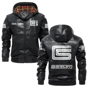 Carroll Shelby Hooded Jacket PU Leather x Durable Windproof Warm Soft Checkered Lining Customize Name