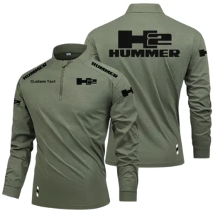 Hummer H2 Limited 2025 Long Sleeve Shirt, Stand Collar Quarter Zip-up Custom Name HIDI270325Y49LMT05H2H