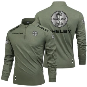 Shelby Stand Collar Quarter Zip Long Sleeve Shirt Custom Name