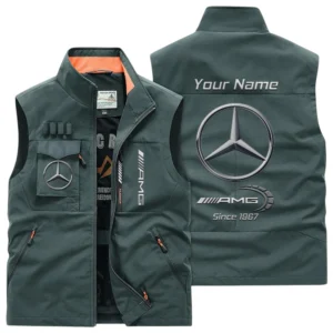 Mercedes AMG Multi Pocket Vest Sleeveless Men Outdoor Vest Lightweight Custom Name TN170425Y39MPVCT1AMG