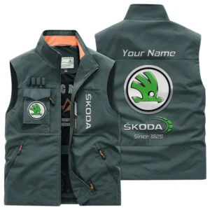 Skoda Multi Pocket Vest Sleeveless Men Outdoor Vest Lightweight Custom Name TN170425Y39MPVCT1SKO