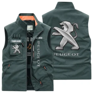 Peugeot Multi Pocket Vest Sleeveless Men Outdoor Vest Lightweight Custom Name TN170425Y39MPVCT2PEU