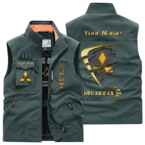 Mitsubishi Multi Pocket Vest Sleeveless Men Outdoor Vest Lightweight Custom Name For Fans TN230425Y39MPVCT1MIT