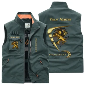 Peugeot Multi Pocket Vest Sleeveless Men Outdoor Vest Lightweight Custom Name For Fans TN230425Y39MPVCT1PEU