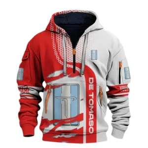 De Tomaso Half Zip Hoodie All Over Prints, Multi-Pockets Custom Name TN130525Y26QZ3CT1DTO