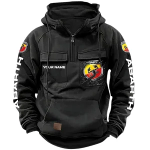 Abarth Quarter Zip Hoodie, Sports Hoodie Multi-Pockets, Custom Name HG020525Y41HJRCT1ABA
