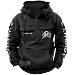Citroen Quarter Zip Hoodie, Sports Hoodie Multi-Pockets, Custom Name HG070525Y41HJRCT1CIT