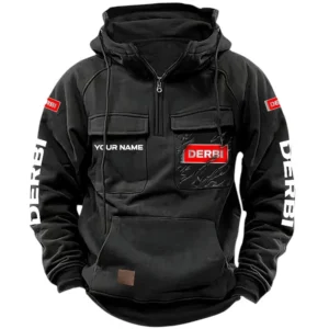 Derbi Quarter Zip Hoodie, Sports Hoodie Multi-Pockets, Custom Name HG080525Y41HJRCT1RBI