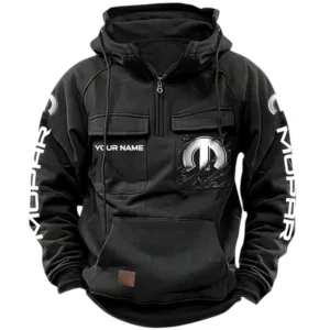 Mopar Quarter Zip Hoodie, Sports Hoodie Multi-Pockets, Custom Name HG160525Y41HJRCT1MOP
