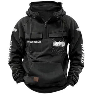 Norton Motorcycle Quarter Zip Hoodie, Sports Hoodie Multi-Pockets, Custom Name HG170525Y41HJRCT1NOM