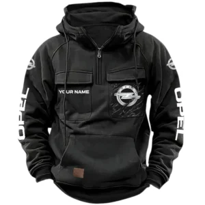 Opel Quarter Zip Hoodie, Sports Hoodie Multi-Pockets, Custom Name HG170525Y41HJRCT1OPE