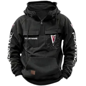 Pontiac Quarter Zip Hoodie, Sports Hoodie Multi-Pockets, Custom Name HG170525Y41HJRCT1PON
