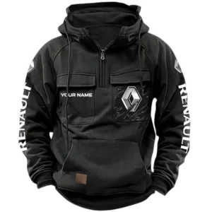 Renault Quarter Zip Hoodie, Sports Hoodie Multi-Pockets, Custom Name HG170525Y41HJRCT1REN