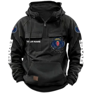 Saab Quarter Zip Hoodie, Sports Hoodie Multi-Pockets, Custom Name HG290525Y41HJRCT1SAA