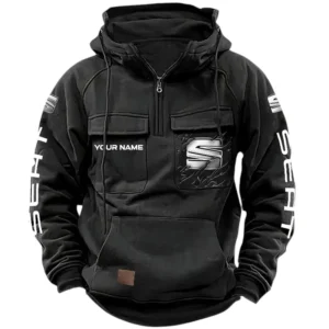 SEAT Quarter Zip Hoodie, Sports Hoodie Multi-Pockets, Custom Name HG290525Y41HJRCT1SEA