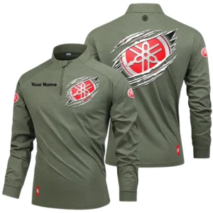 Yamaha Stand Collar Quarter Zip Long Sleeve Shirt Customize Name
