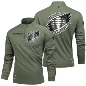 Koenigsegg Long Sleeve Shirt, Stand Collar Quarter Zip-up Custom Name HIDI120525Y49LMT05KOE