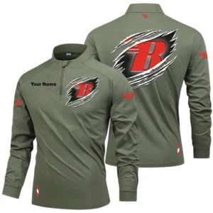 BSA Motorcycles Long Sleeve Shirt, Stand Collar Quarter Zip-up Custom Name HIDI130525Y49LMT05BSA