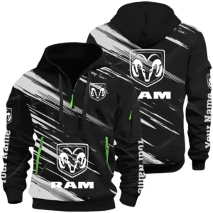 Ram Half Zip Hoodie All Over Prints, Multi-Pockets Custom Name HIHI190625Y26QZ3HRAM