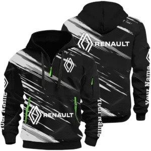 Renault Half Zip Hoodie All Over Prints, Multi-Pockets Custom Name HIHI190625Y26QZ3HREN