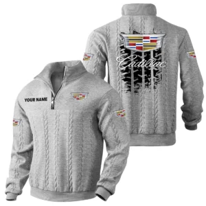 Cadillac Quarter Zip Sweatshirt Stand Collar Gift For Fan Custom Name