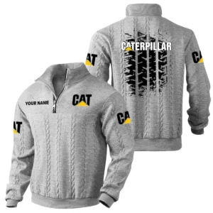 Caterpillar Quarter Zip Sweatshirt Stand Collar Gift For Fan Personalize Text
