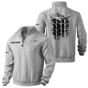 Honda Gold Wing Quarter Zip Sweatshirt Stand Collar Gift For Fan Custom Name