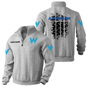 Williams Racing Quarter Zip Sweatshirt Stand Collar Gift For Fan Personalize Text