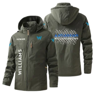 Williams Racing Windbreaker Jacket Hooded Warm Lining Waterproof Customize Text