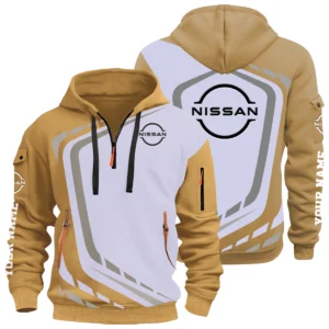 Nissan Half Zip Hoodie All Over Prints Multi-Pockets Custom Name