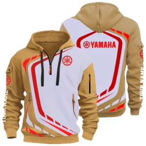 Yamaha Half Zip Hoodie All Over Prints Multi-Pockets Personalize Name