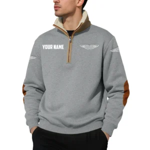 Aston Martin Racing Quarter Zip Sweatshirt Fleece-Lined Collar Custom Name
