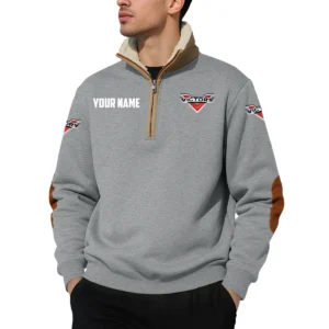 Victory Motorcycles Quarter Zip Sweatshirt Fleece-Lined Collar Custom Name