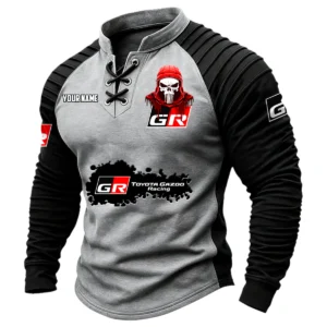 Toyota Gazoo Racing Vintage Lace-Up Long Sleeve Shirt Custom Text