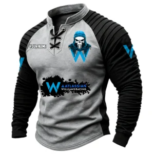 Williams Racing Men's Vintage Lace Up Long Sleeve Shirt Customize Name