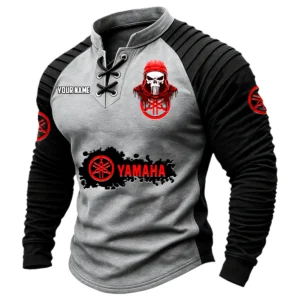 Yamaha Men's Vintage Lace Up Long Sleeve Shirt Customize Name
