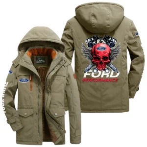 Ford Performance Racing Windproof Jacket Heavy Duty Fleece Lined Hooded Coat Customize Name