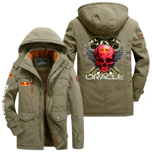 Oracle Red Bull Racing Windproof Jacket Heavy Duty Fleece Lined Hooded Coat Custom Your Name