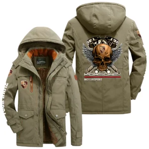 Porsche Motorsport Racing Windproof Jacket Heavy Duty Fleece Lined Hooded Coat Customize Name