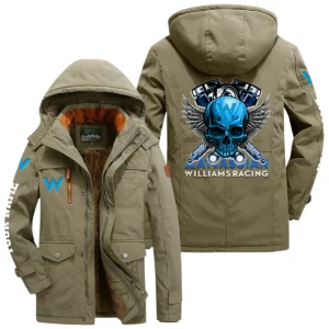 Williams Racing Windproof Jacket Heavy Duty Fleece Lined Hooded Coat Customize Name